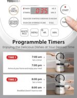 Toshiba Mini Rice Cooker, 3 Cups Uncooked Small Rice Cooker, Steamer & Warmer, With Fuzzy Logic And One-Touch Cooking, 24 Hour Delay Timer And Auto Keep Warm Feature - Image 6