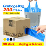 [✅SG Ready Stock][200pcs/box*4]Thicken Disposable Garbage Bag Trash Bags Breakpoint Kitchen Cleaning Bag Rubbish Bag Plastic Waste Bag Not Easy To Break